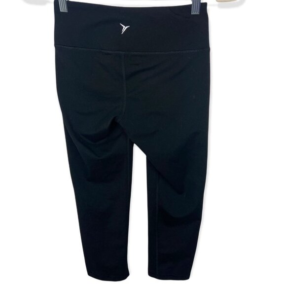 Old Navy Black Power Press Crop Leggings Small Compression Stretch Sweat Wicking - Picture 6 of 15